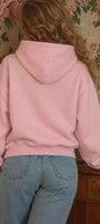 Kadın Oversize Hoodie Back To The 90’s Baskılı Pembe - Kapüşonlu, Kanguru Cepli, 3 İplik Polar