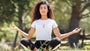Brush Yoga Art Tasarım Baskılı Beyaz Kadın T-shirt