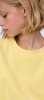 Kız Çocuk Oversize Sweatshirt Basic Sarı – Bisiklet yaka, 3 iplik şardonlu polar