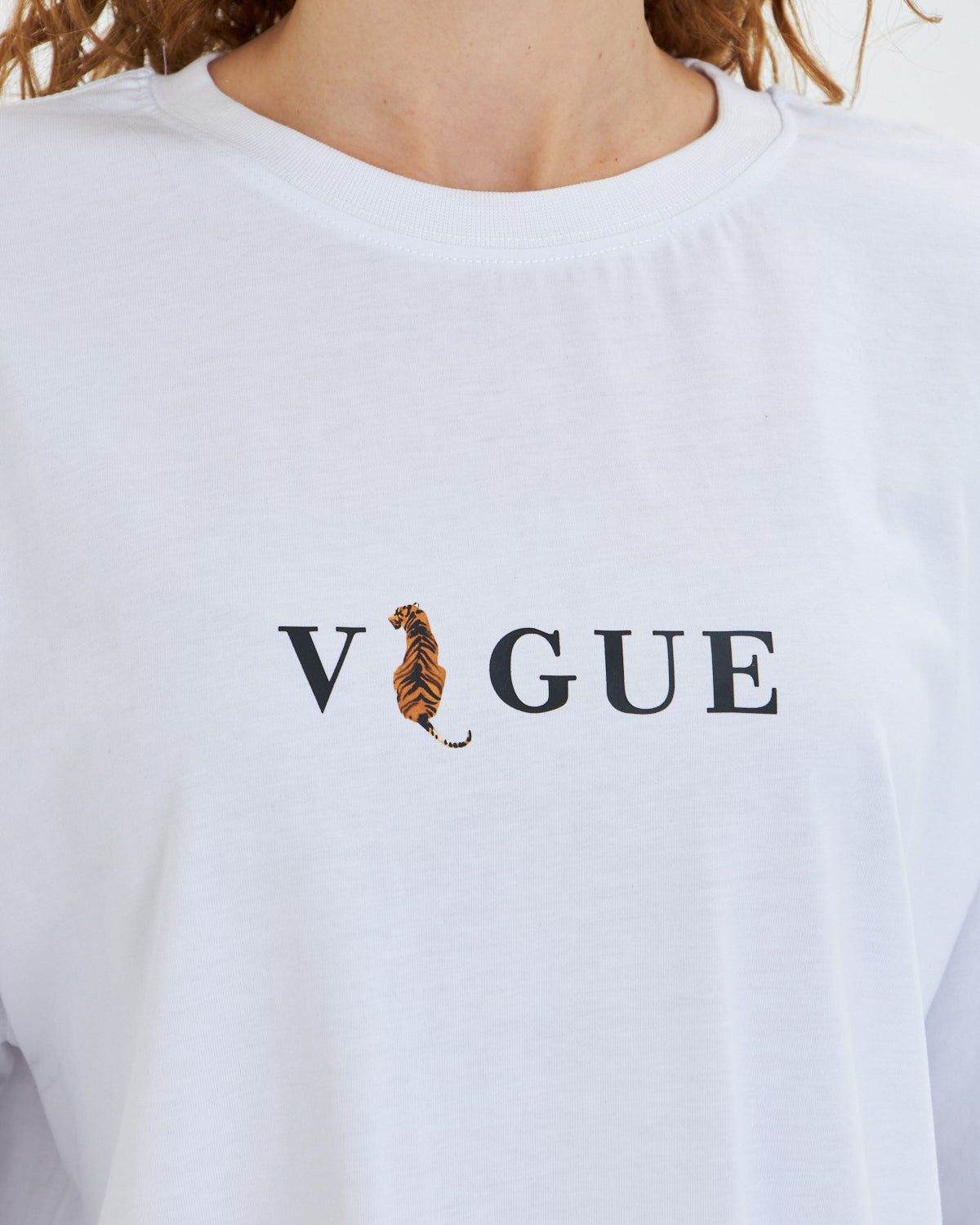 Kadın Vogue  Baskılı %100 Pamuk Oversize Kadın Tişört