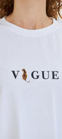 Kadın Vogue  Baskılı %100 Pamuk Oversize Kadın Tişört