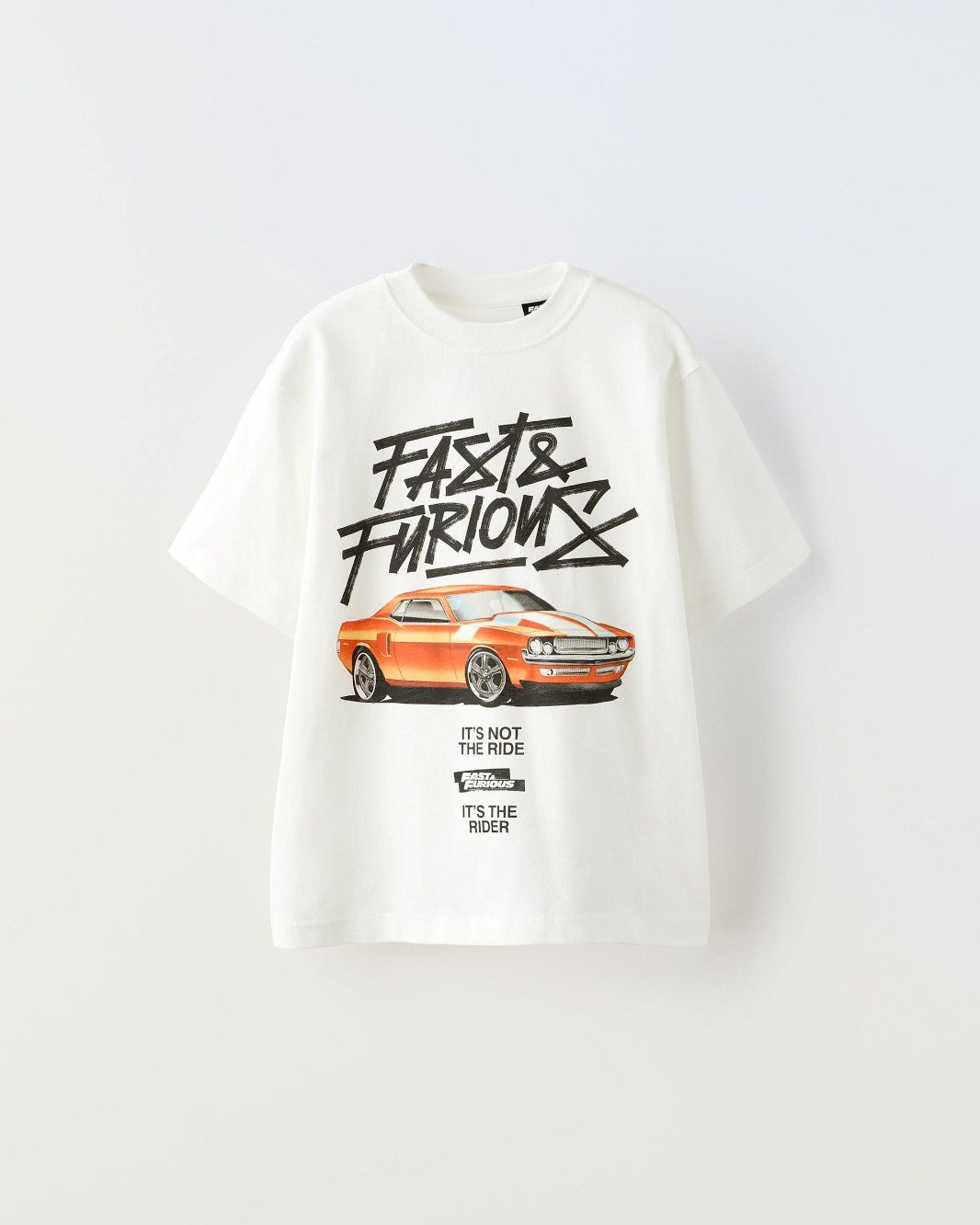 Fast Furıous Yazılı Araba Baskılı Beyaz Çocuk T-Shirt