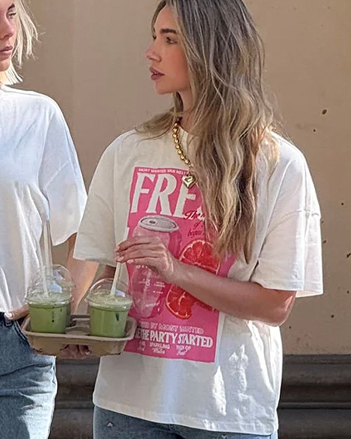 Kadın Oversize Tişört Fresh Spark Baskılı Beyaz – Bisiklet Yaka, %100 Pamuk Compact Süprem 24/1
