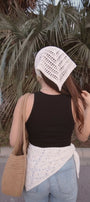 Kadın Luna Crochet Üçgen Bandana Beyaz – Bağlamalı, Ajurlu Dokulu Yazlık Aksesuar