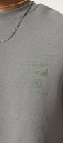 Bisiklet Yaka İçi Polar Move Ahead Yazı Baskılı Füme Oversize Sweatshirt