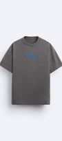 Bisiklet Yaka Peanuts Records Baskılı Oversize Füme Erkek T-shirt