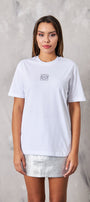 Siyah Taş Baskılı Beyaz Kadın T-Shirt