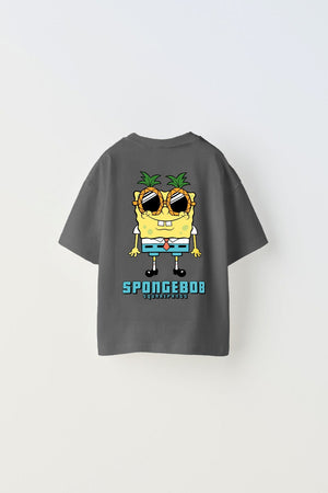 Spongebob Baskılı Füme Çocuk T-shırt 