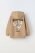 Kapüşonlu İçi Polar Problems Yazılı Heykel Baskılı Bej Unisex Çocuk Hoodie Sweatshirt