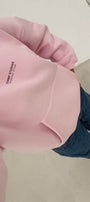 Kadın Oversize Sweatshirt Hoodie CHMP STUDIOS Pembe – Kapüşonlu, 3 İplik Polar, Kanguru Cepli