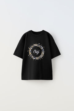 Let's Play Chess Yazılı Dönen Satranç Tasarım Baskılı Siyah Çocuk T-Shirt