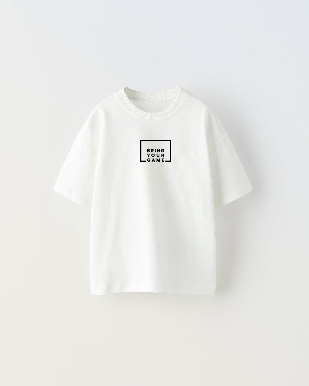 Bring Your Game Yazılı Futbol Tasarım Baskılı Beyaz Çocuk T-shirt