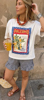 Kadın Ekose Desenli Fırfırlı Lastikli Bel Yazlık Şort Lacivert – Rahat Kalıp, Cepli (Kombin Ürün)