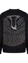 Erkek Oversize Sweatshirt Abyss Baskılı Siyah – Bisiklet Yaka, 3 İplik Şardonlu Polar