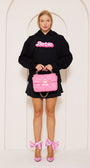 Kapüşonlu İçi Polar Barbie Baskılı Siyah Unisex Hoodie Sweatshirt