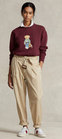 Kadın Oversize Sweatshirt Weekend Bear Baskılı Bordo – Bisiklet Yaka, 3 İplik Şardonlu
