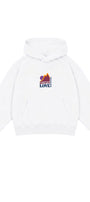 Kız Çocuk Oversize Hoodie Love Mount Baskılı Beyaz – Kapüşonlu, Cepli, 3 İplik Polar