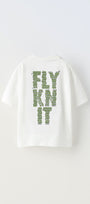 Collective Fly Knıt Yazılı Futbol Tasarım Baskılı Beyaz Çocuk T-shirt