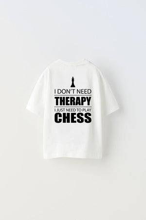 The Champ I Don'T Need Therapy I Just Need To Play Chess Yazılı Şah Tasarım Baskılı Beyaz Çocuk T-Sh