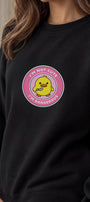 Kadın Oversize Sweatshirt Elbise Dangerous Chick Baskılı Siyah – Uzun Boy, 3 İplik Şardonlu Polar