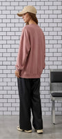 Kadın Oversize Sweatshirt Traveler Bear Baskılı Pembe – Bisiklet Yaka, 3 İplik Şardonlu Polar