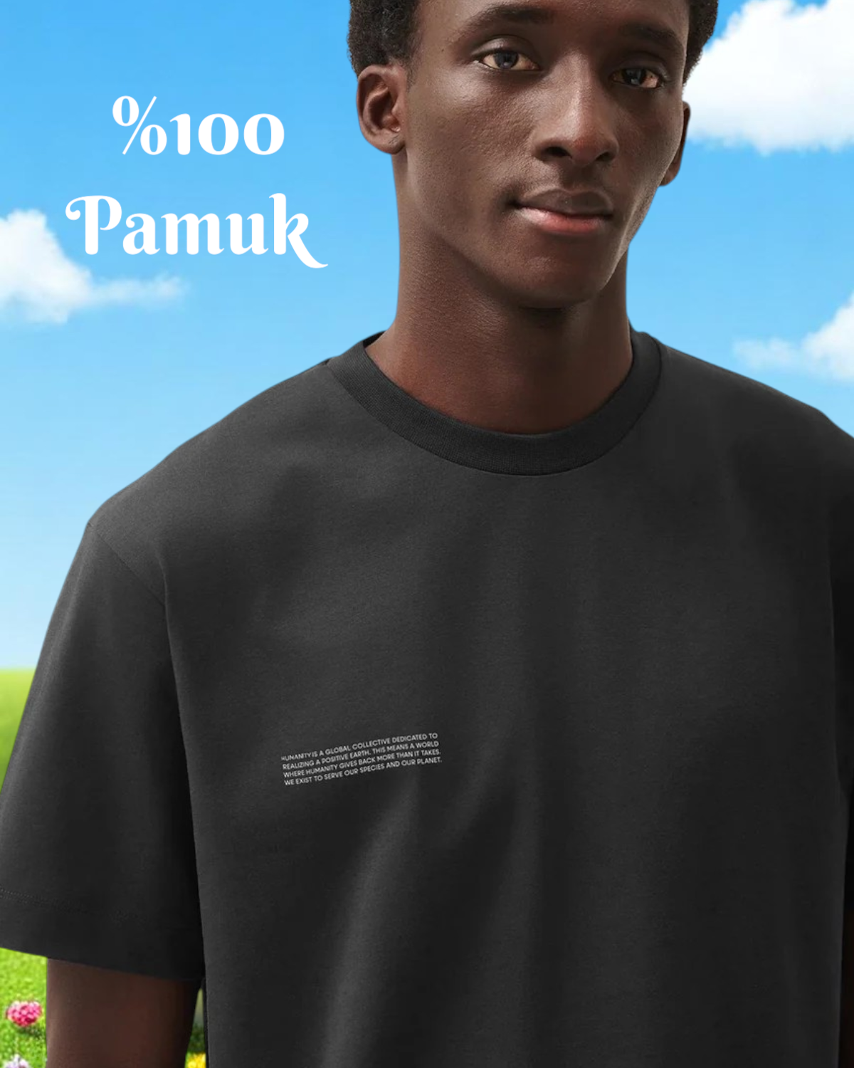 Füme Unisex Nature Concept Baskılı Oversize T-shirt