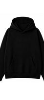 Unisex Oversize Hoodie Not You Again Baskılı Siyah – Kapüşonlu, Kanguru Cepli, 3 İplik Şardonlu 