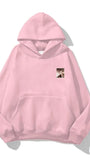 Kapüşonlu İçi Polar Mustafa Kemal Atatürk Baskılı Pembe Unisex Hoodie Sweatshirt