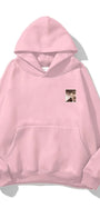 Kapüşonlu İçi Polar Mustafa Kemal Atatürk Baskılı Pembe Unisex Hoodie Sweatshirt