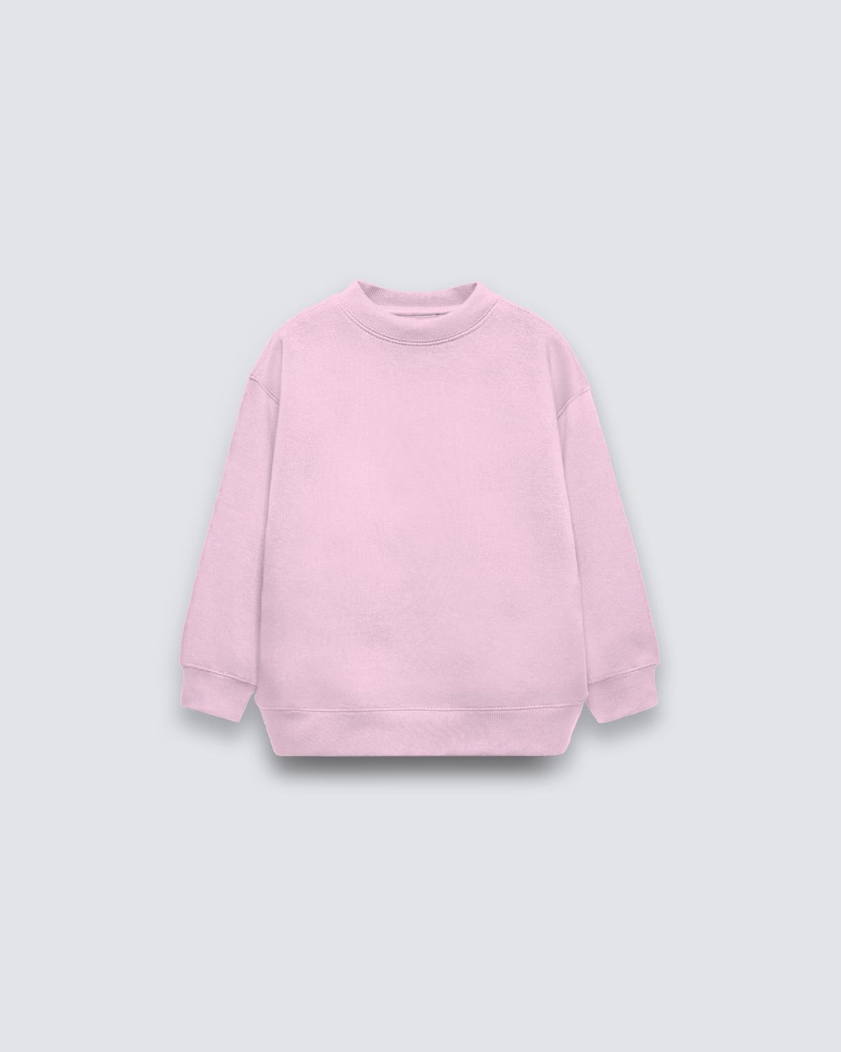 Pembe Çocuk Basic Bisiklet Yaka İçi Polar Oversize Sweatshirt