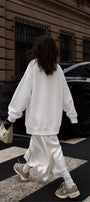 Kadın Oversize Sweatshirt Elbise Perfect Man Baskılı Beyaz – Bisiklet Yaka, 3 İplik Şardonlu Polar