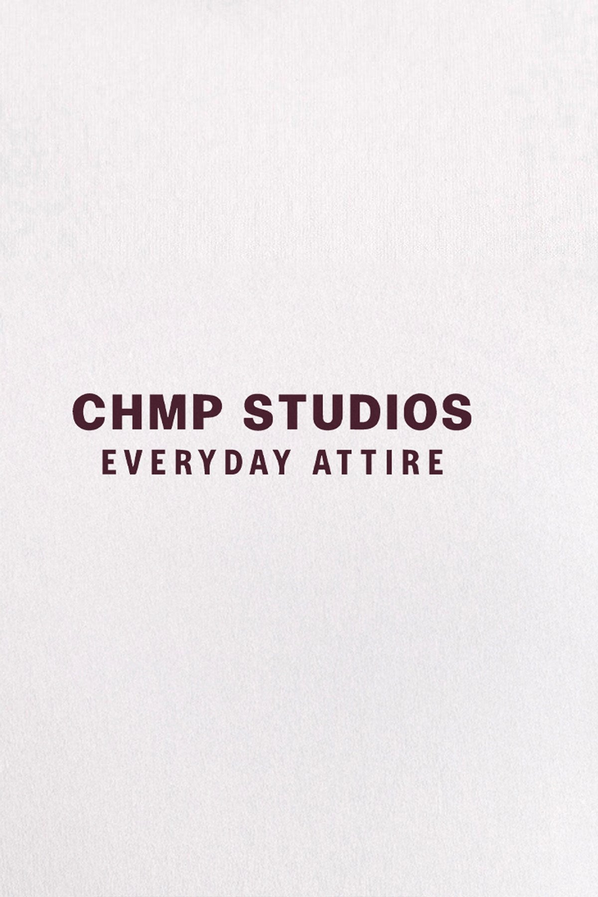 Kadın Oversize Tişört CHMP STUDIOS Baskılı Beyaz – Bisiklet Yaka, %100 Pamuk Compact Süprem 24/1