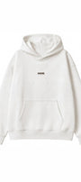 Kadın Oversize Hoodie Amore Baskılı Beyaz – Kapüşonlu, Kanguru Cepli, 3 İplik Şardonlu Polar