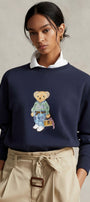 Kadın Oversize Sweatshirt Weekend Bear Baskılı Lacivert – Bisiklet Yaka, 3 İplik Şardonlu