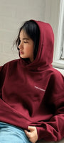 Every Thing Is Fine Baskılı Unisex Bordo Kapüşonlu Sweatshirt – 3 İplik Şardonlu Kumaş