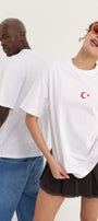 Unisex Oversize Tişört Legend of Türkiye Baskılı Beyaz – Bisiklet Yaka, Rahat Kalıp, %100 Pamuk