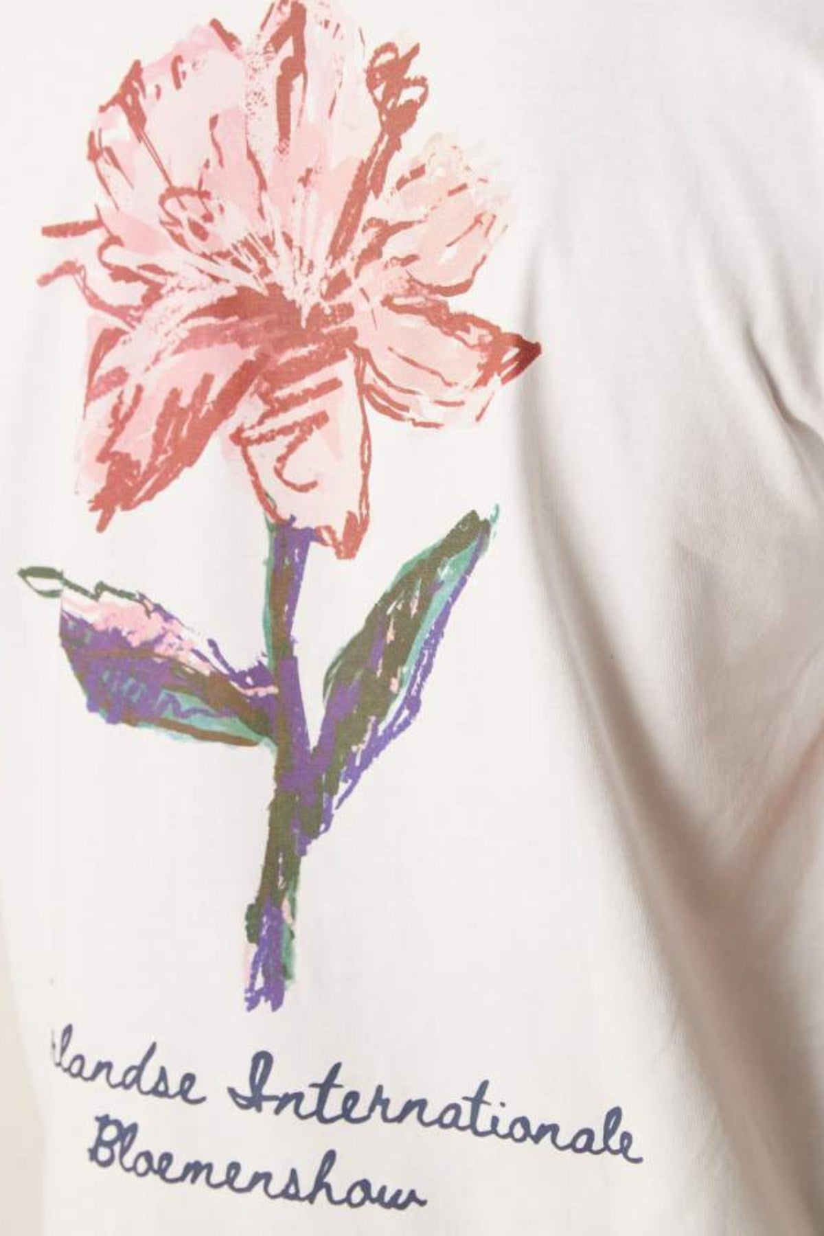 Kadın Oversize Tişört Soft Bloom Baskılı Pembe – Bisiklet Yaka, Couple, Rahat Kalıp, %100 Pamuk