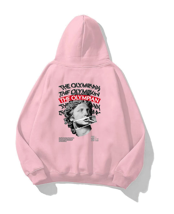 Kapüşonlu İçi Polar The Olympıan Baskılı Pembe Unisex Hoodie Sweatshirt