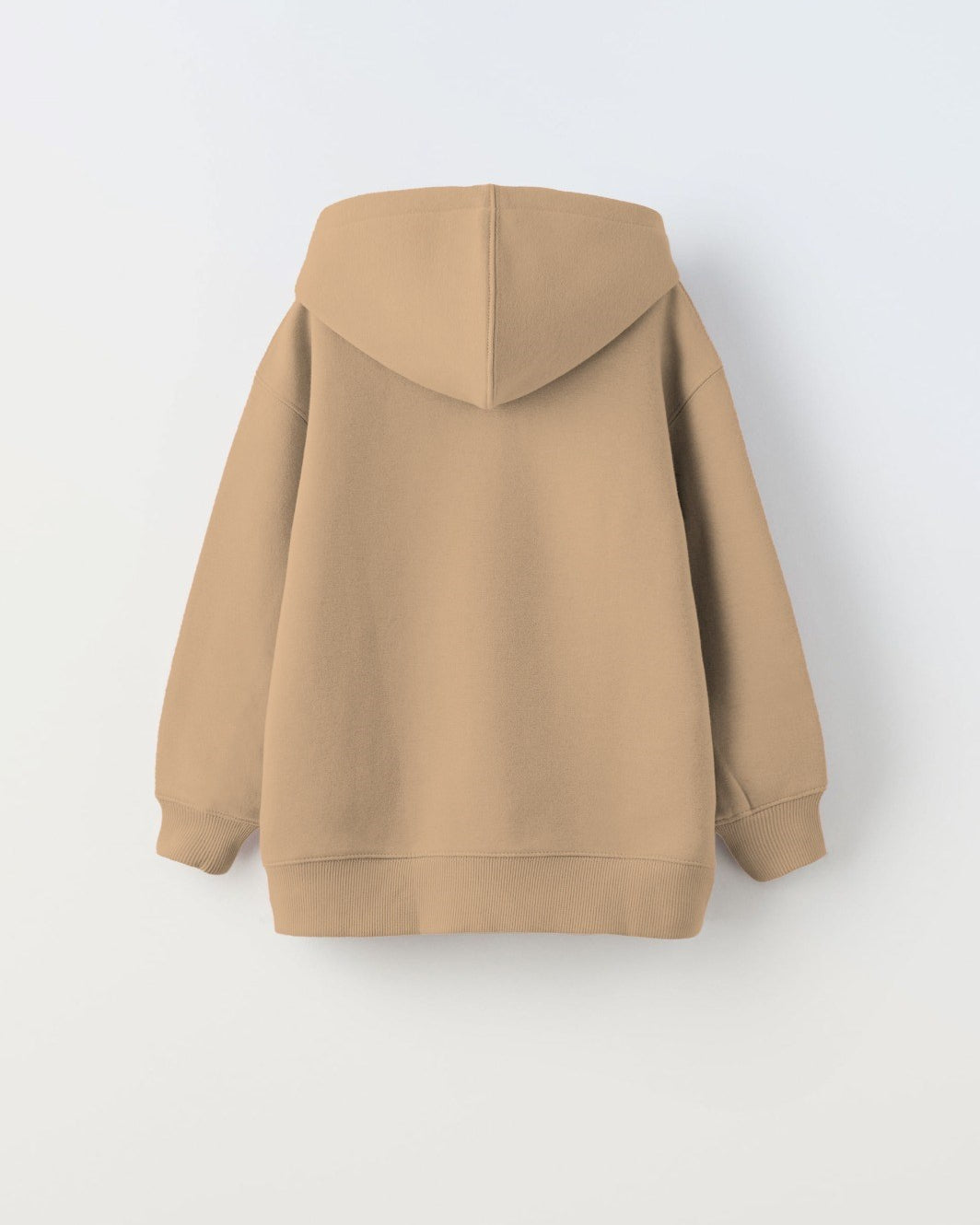 Kapüşonlu İçi Polar Love Yazı Baskılı Bej Unisex Çocuk Hoodie Sweatshirt