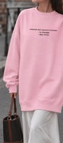 Kadın Oversize Sweatshirt Elbise Perfect Man Baskılı Pembe – Bisiklet Yaka, 3 İplik Şardonlu Polar