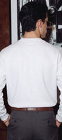 Erkek Oversize Sweatshirt Blind Trace Baskılı Beyaz – Bisiklet Yaka, 3 İplik Şardonlu Polar