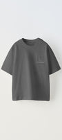 Updated Simplicity Yazılı Desen Tasarım Baskılı Füme Çocuk T-Shirt