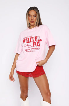 White Fox Kadın Capsule 09 Rodeo Crew Yazılı Bisiklet Yaka T-shirt
