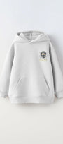 Kapüşonlu İçi Polar Intense Feelings Baskılı Beyaz Unisex Çocuk Hoodie Sweatshirt