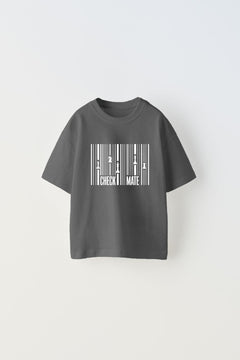 Check Mate Yazılı Satranç Çizgi Tasarım Baskılı Füme Çocuk T-Shirt
