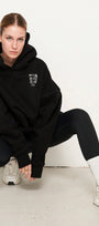 Kapüşonlu İçi Polar Normal People Scare Me Baskılı Siyah Unisex Hoodie Sweatshirt