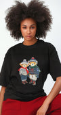 %100 Pamuk Sevgili Konseptli Teddy Baskılı T-shirt