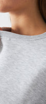 Unisex Oversize Sweatshirt Basic Gri – Bisiklet Yaka, 3 İplik Şardonlu Polar