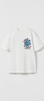 Have A Super Day Good Times Crew Yazılı Çiçek Tasarım Baskılı Beyaz Çocuk T-Shirt
