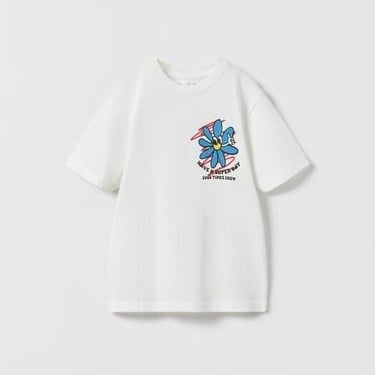 Have A Super Day Good Times Crew Yazılı Çiçek Tasarım Baskılı Beyaz Çocuk T-Shirt